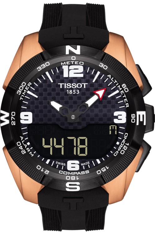 Tissot Watches : T091.420.47.207.00 T-touch Expert Solar Quartz NBA Special Edition Black Rubber Men Watch