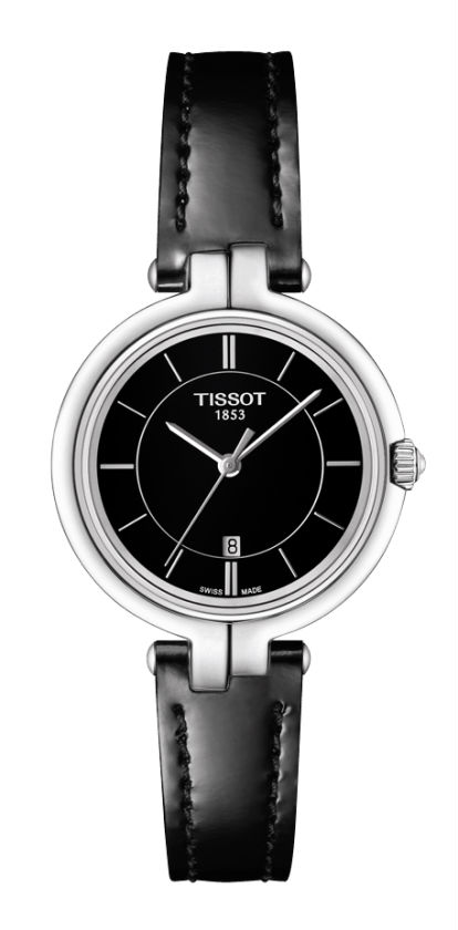 Tissot Watches : T094.210.16.051.00 Quartz Black Dial Date Black Leather Women Watch