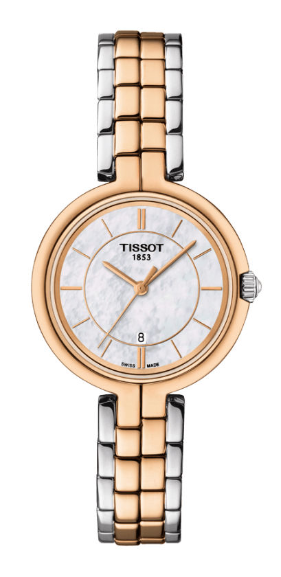 Tissot Watches : T094.210.22.111.00 Quartz Mother of Pearl Dial Date Two Tone Stainless Steel Women Watch