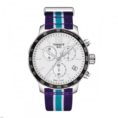 Tissot Watches : T095.417.17.037.30 Quickster NBA Charlotte Hornets Chronograph Date Nylon Men Watch