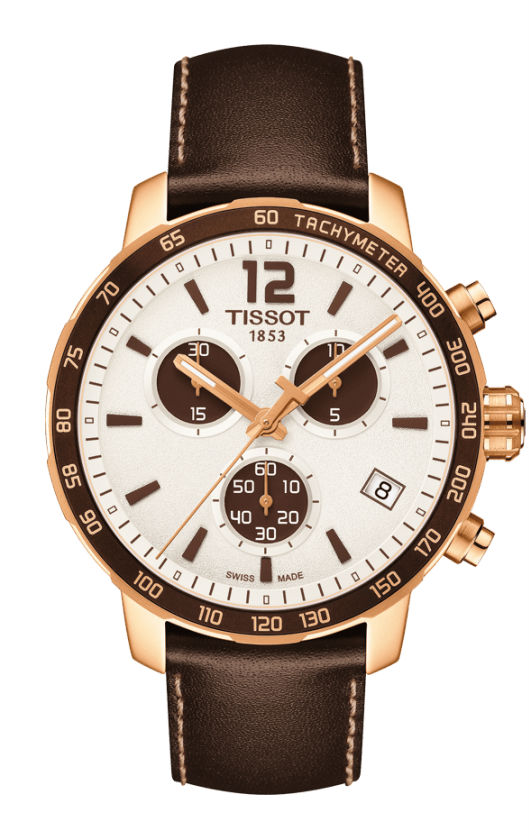 Tissot Watches : T095.417.36.037.01 Quartz Chronograph Date Brown Leather Men Watch