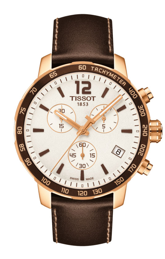 Tissot Watches : T095.417.36.037.02 Quartz Chronograph Date Brown Leather Men Watch