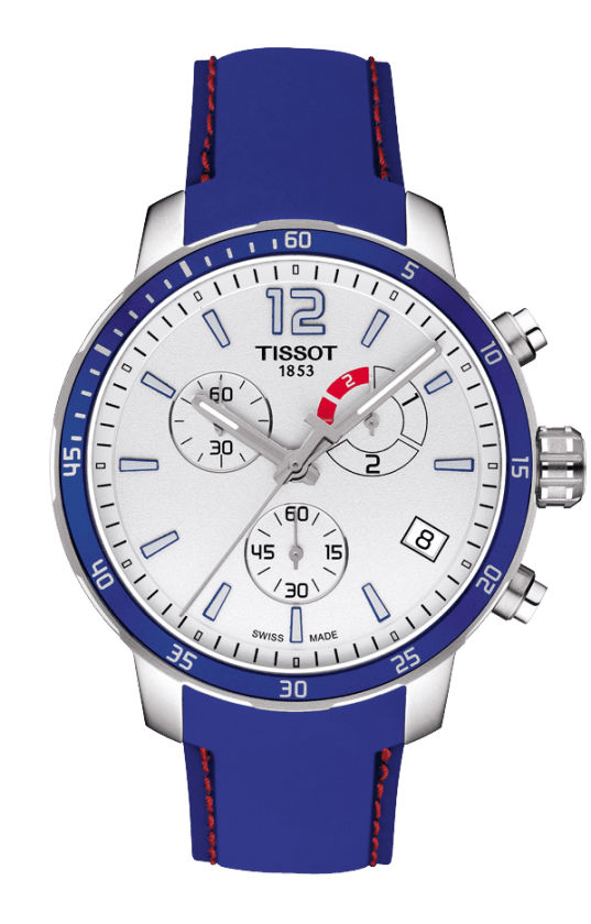 Tissot Watches : T095.449.17.037.00 Quartz Chronograph Date Blue Silicone Football Edition Men Watch