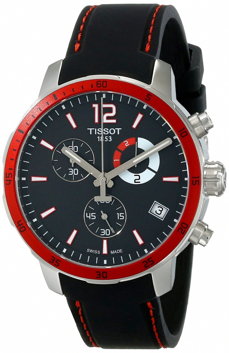 Tissot Watches : T095.449.17.057.01 Quartz Chronograph Date Black Silicone Men Watch