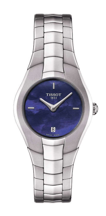 Tissot Watches : T096.009.11.131.00 Quartz Blue Mother of Pearl Dial Date Stainless Steel Women Watch
