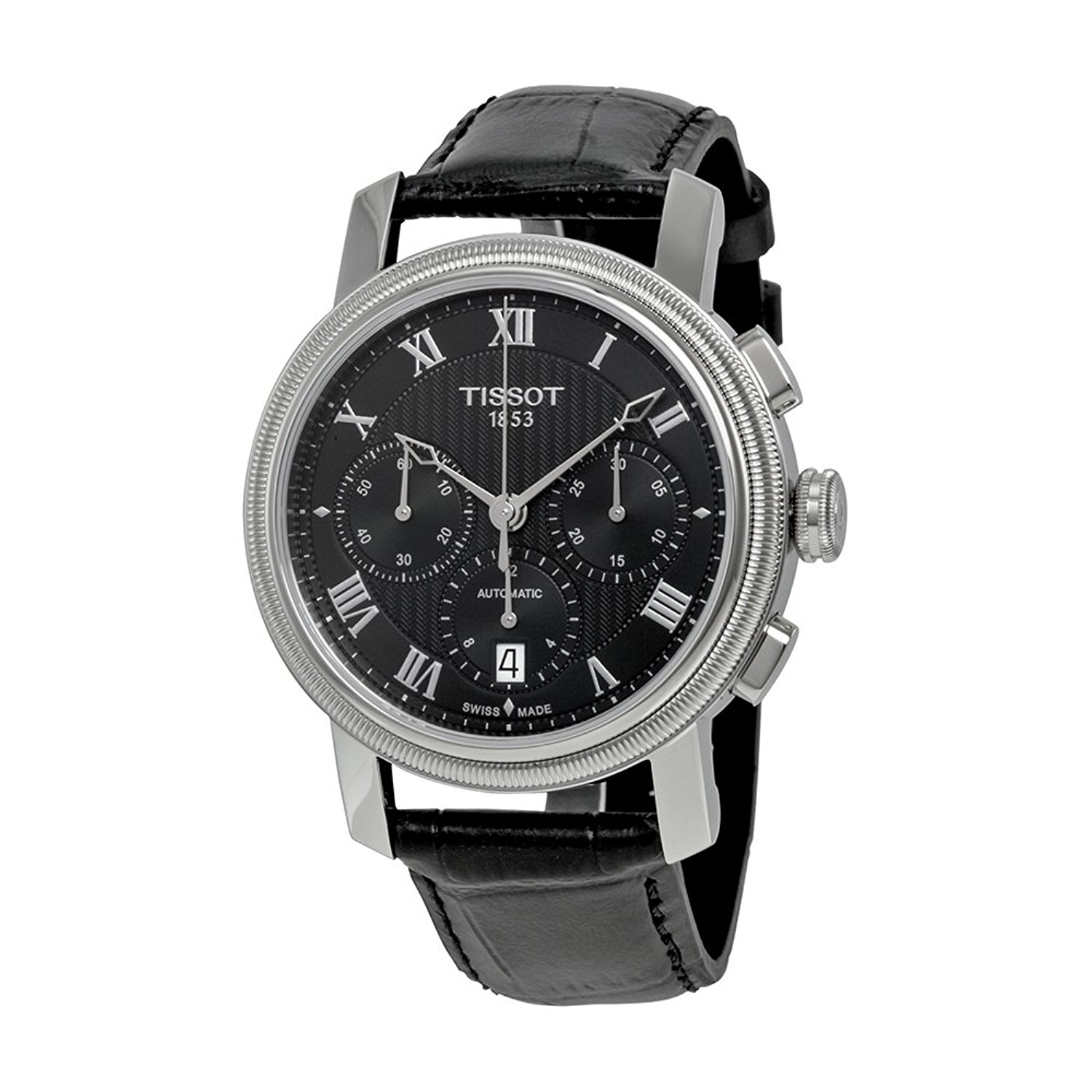 Tissot Watches : T097.427.16.053.00 Automatic Chronograph Date Black Leather Men Watch