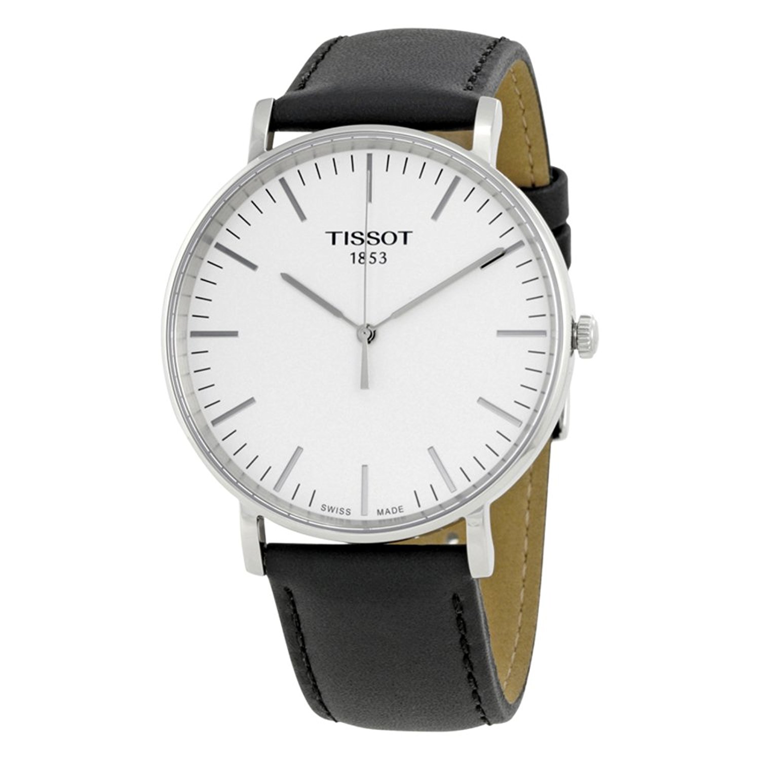 Tissot Watches : T109.610.16.031.00 T-Classic Everytime Analog Black Leather Men Watch