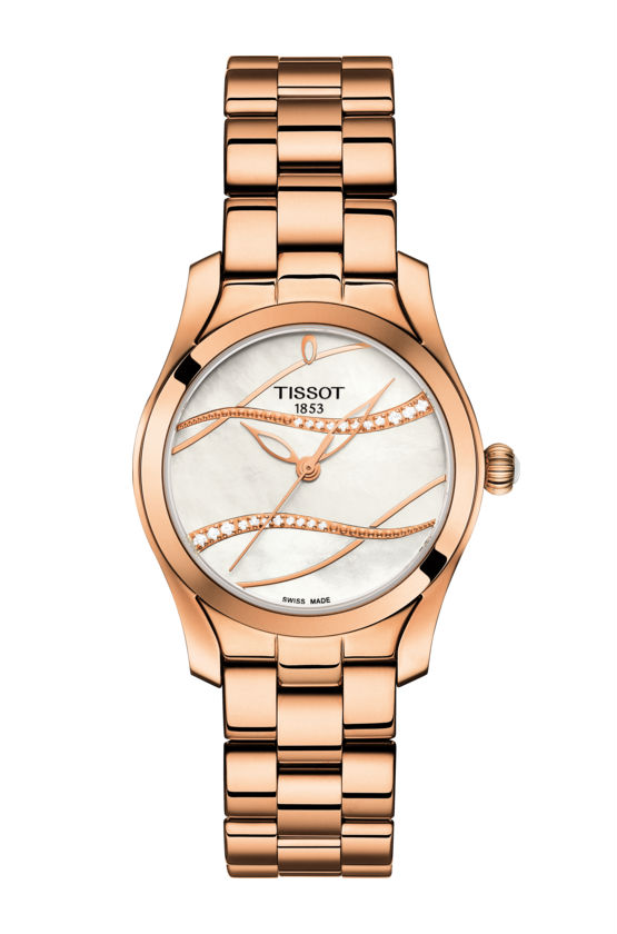 Tissot Watches : T112.210.33.111.00 Quartz Diamond Mother Of Pearl Dial Rose Gold Tone Stainless Steel Women Watch