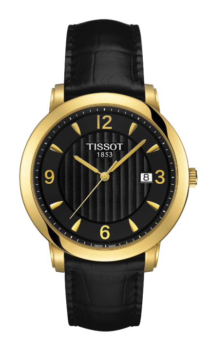 Tissot Watches : T71.3.450.54 Quartz Analog 18ct Gold Date Black Men Watch