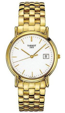 Tissot Watches : T73.3.413.11 Battery Operated Quartz Solid 18k Gold White Dial Band Women Watch