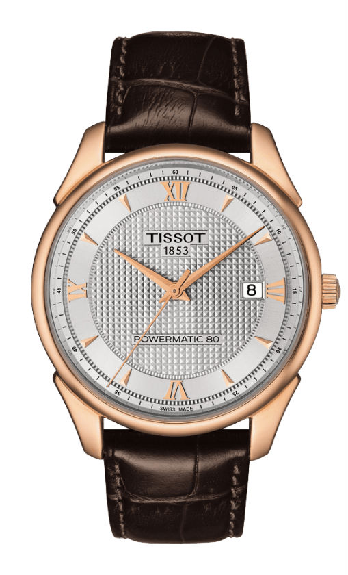Tissot Watches : T920.407.76.038.00 Automatic 18ct Rose Gold Case Powermatic 80 Brown Leather Men Watch