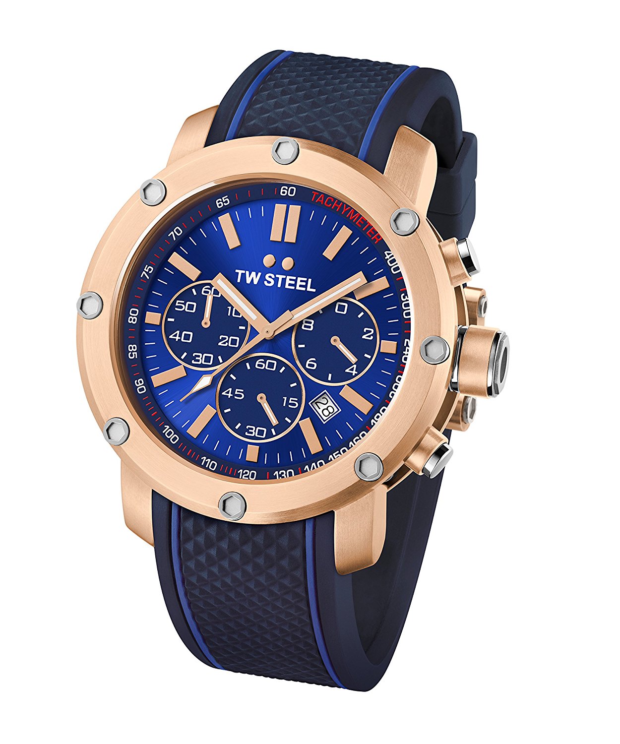 TW Steel Watches : TS3 Blue Dial Stainless Steel Band Men Watch