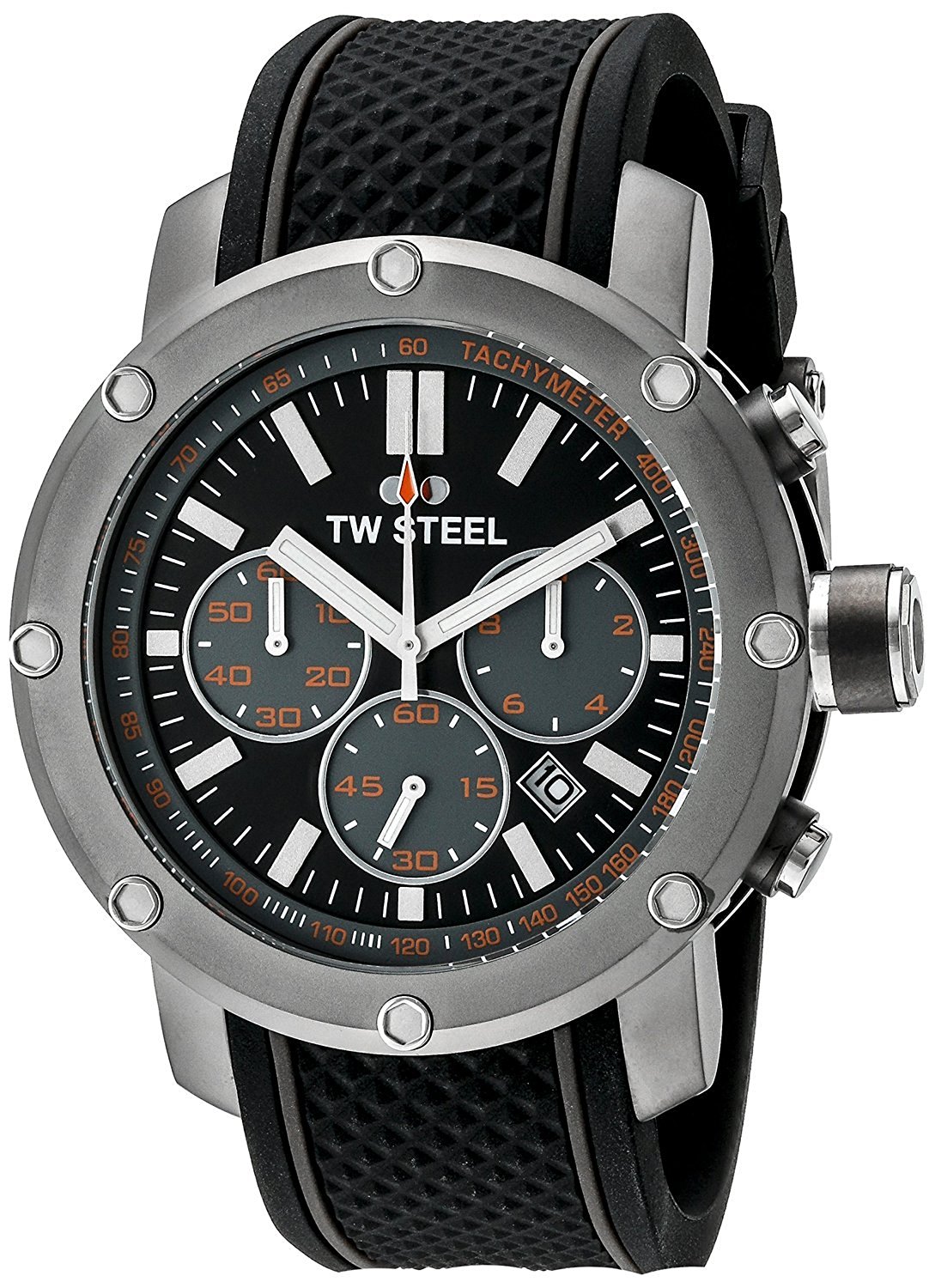 TW Steel Watches : TS4 Quartz Chronograph Date Black Silicone Men Watch