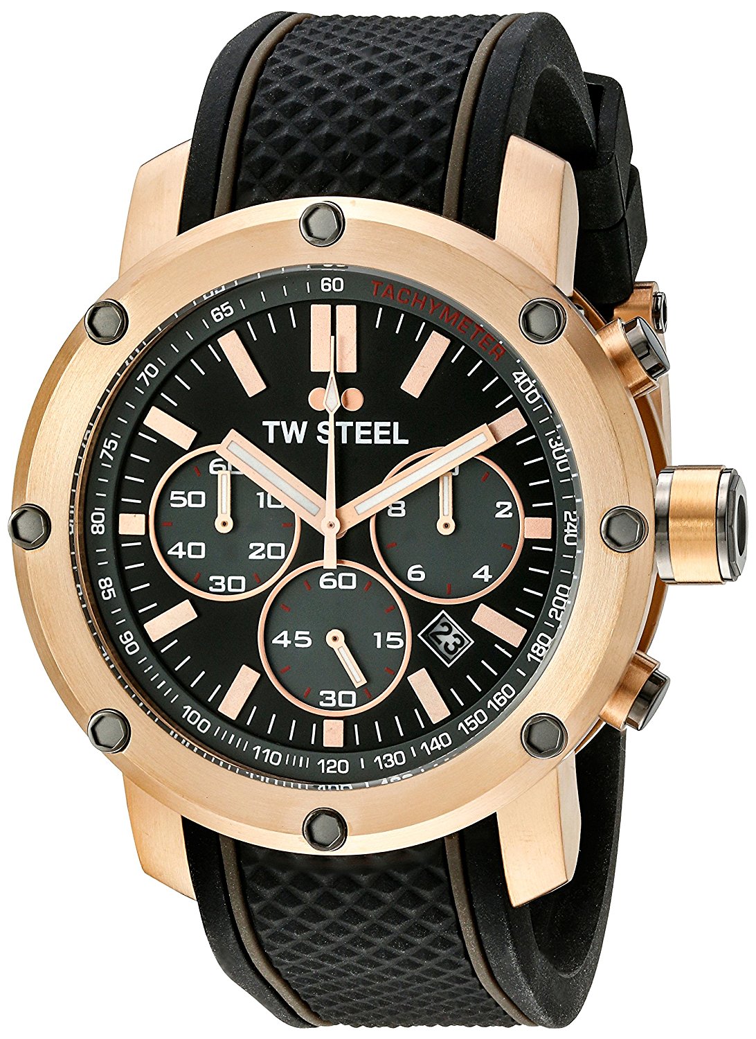 TW Steel Watches : TS5 Black Dial Stainless Steel Band Men Watch