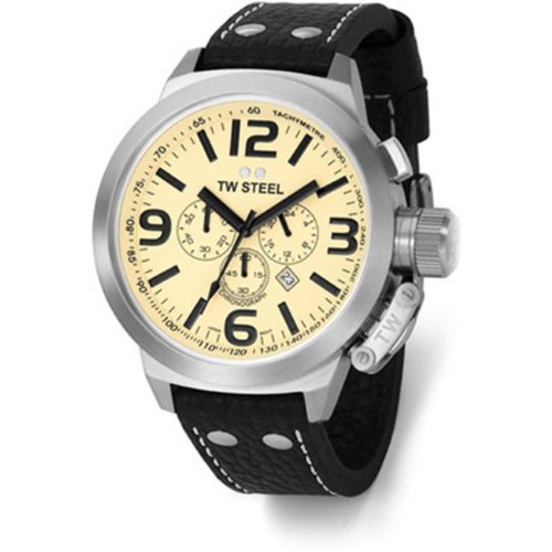 TW Steel Watches : TW0003 Beige Dial Leather Men Watch