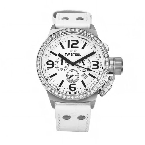 Tw Steel Watches : TW10 Quartz Diamonds Chronograph 45mm Canteen Men Watch