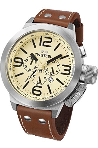 TW Steel Watches : TW3 Quartz Chronograph Date Brown Leather Men Watch