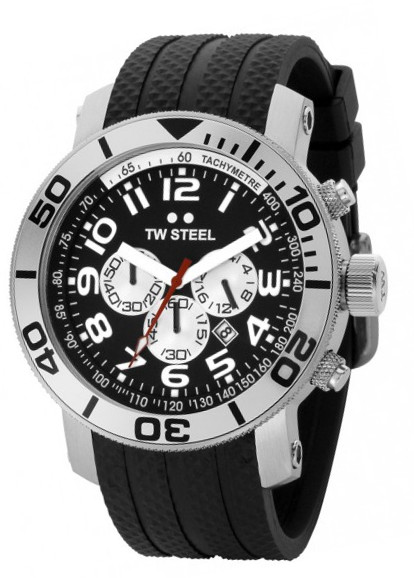 Tw Steel Watches : TW72 Quartz Chronograph Date 45mm Grandeur Diver Men Watch