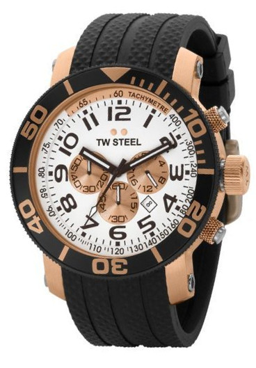 Tw Steel Watches : TW76 Quartz Chronograph Date 45mm Grandeur Diver Men Watch