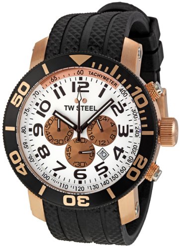Tw Steel Watches : TW77 Quartz Chronograph Date 48mm Grandeur Diver Men Watch