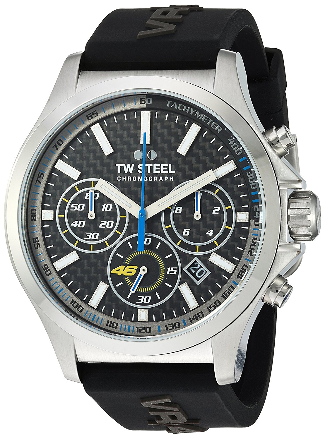 TW Steel Watches : TW938 Quartz Chronograph Date Black Silicone Men Watch