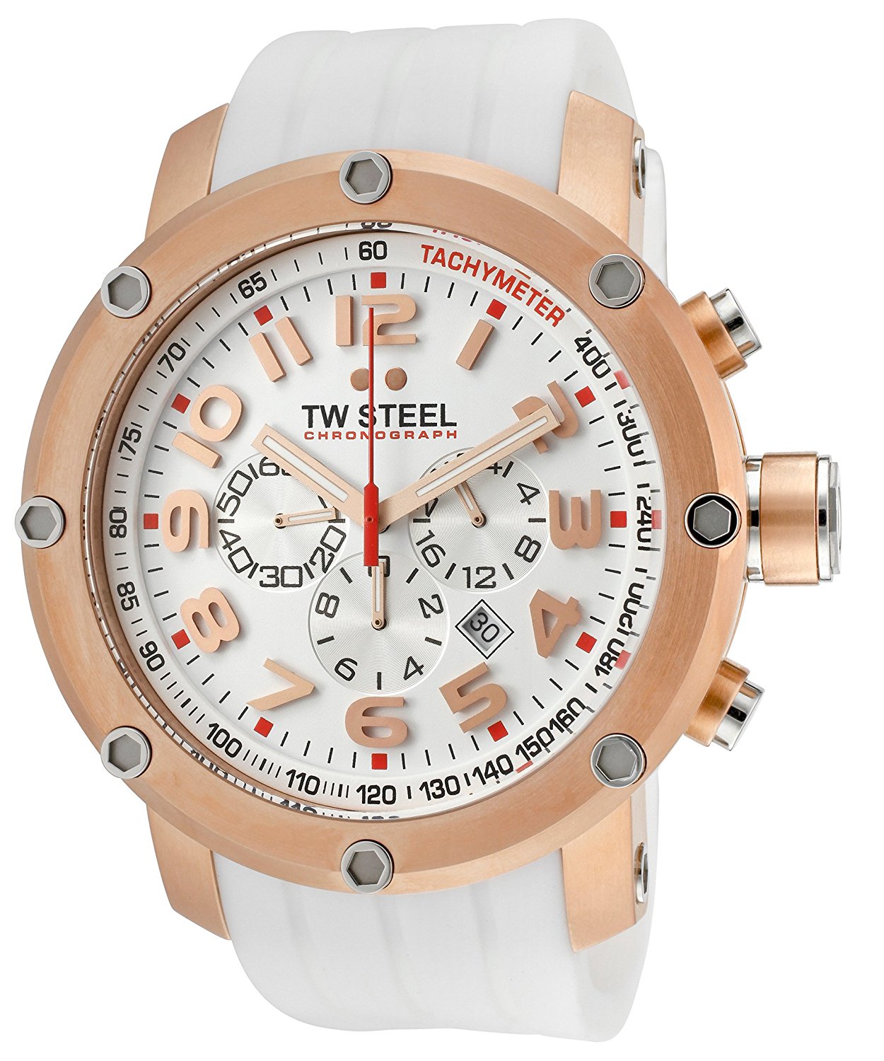 TW Steel Watches : TW-TW133 White Dial White Silicone Men Watch