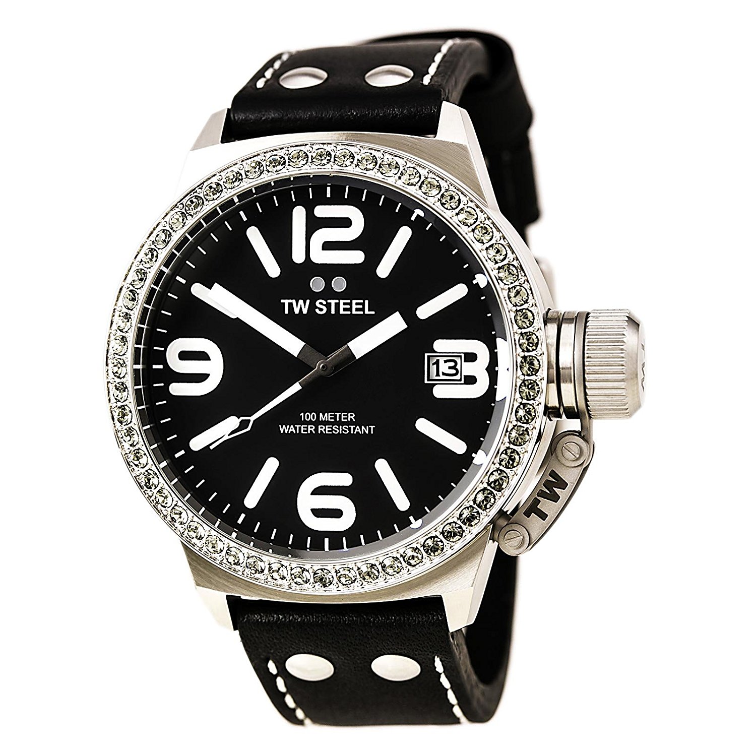 TW Steel Watches : TW-TW37 Black Dial Crystals Women Watch