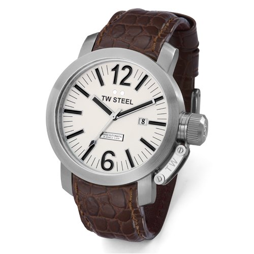 TW Steel Watches : TWA95 Automatic Date Brown Leather Men Watch