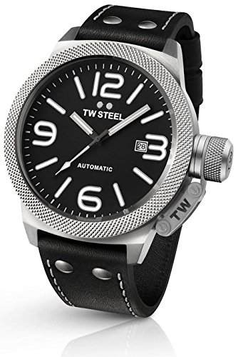 TW Steel Watches : TWA951 Automatic Date Black Leather Men Watch
