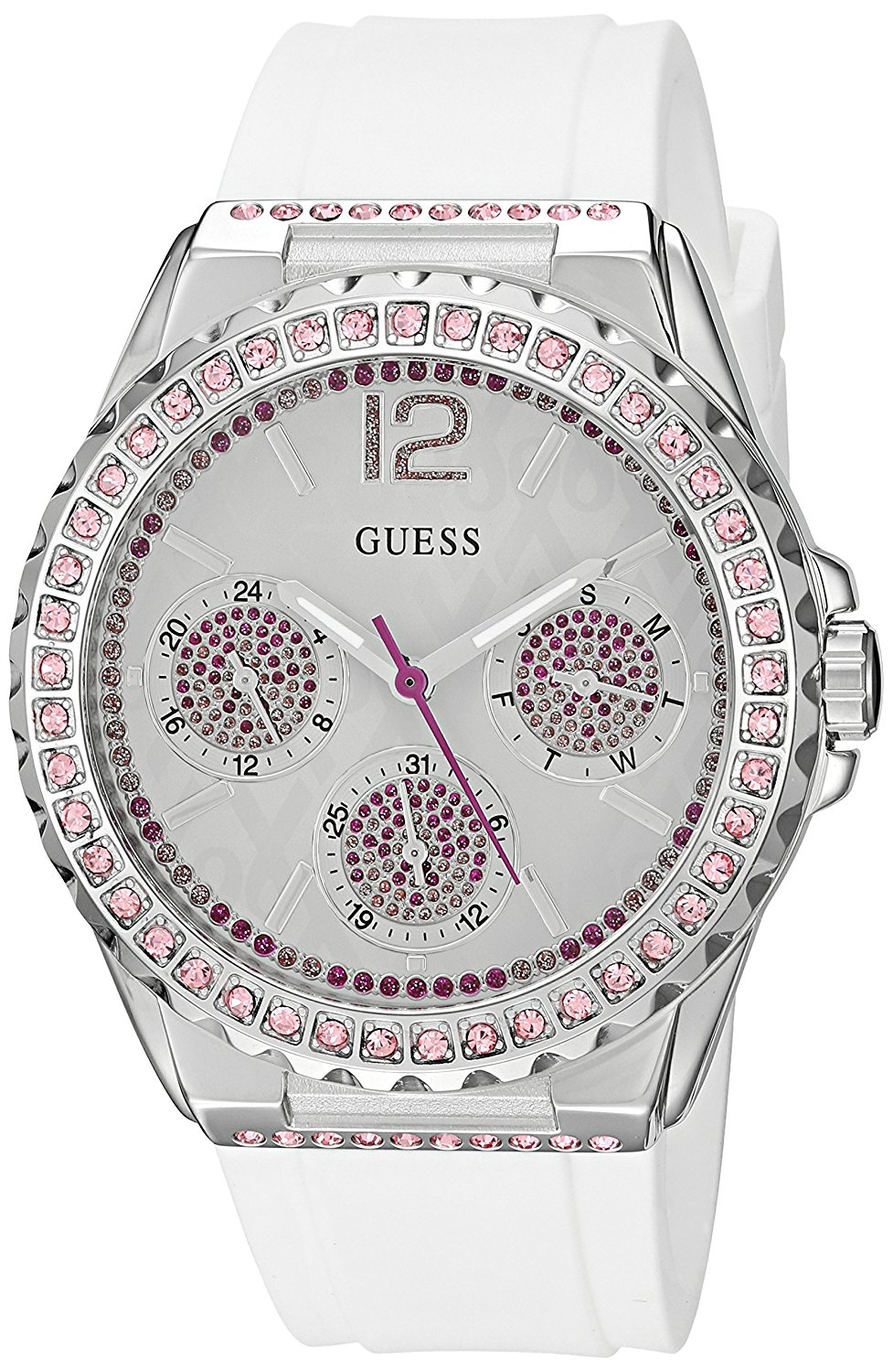 Guess Watches : U0032L6 Quartz Analog White Silicone Women Watch