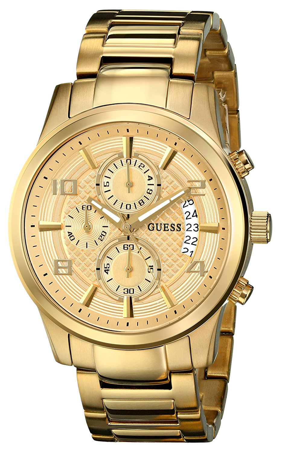 Guess Watches : U0075G5 Gold Dial Stainless Steel Men Watch