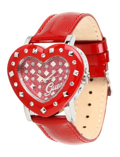 Guess Watches : U0115L2 Red Dial Crystal & Resin Band Women Watch