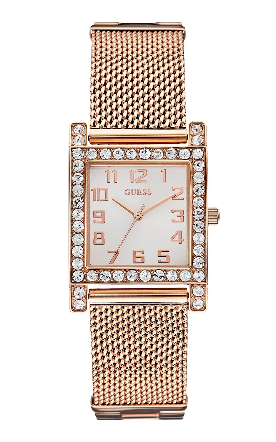 Guess Watches : U0130L3 Quartz Analog Crystal Bezel Rose Gold Tone Stainless Steel Women Watch
