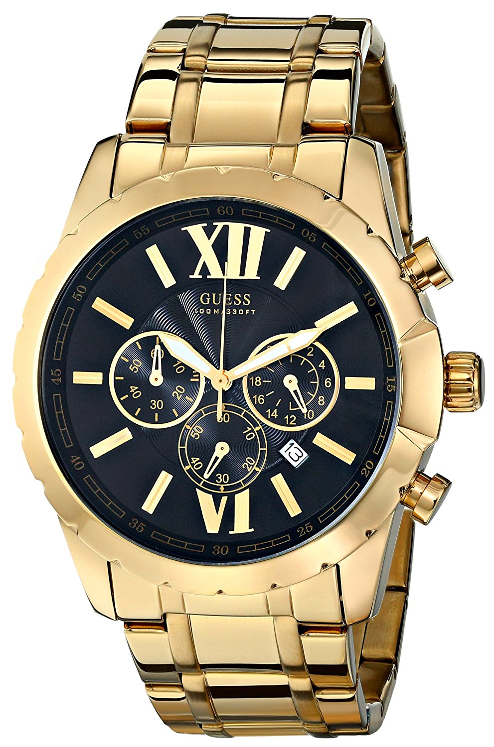 Guess Watches : U0193G1 Quartz Chronograph Date Gold Tone Stainless Steel Men Watch