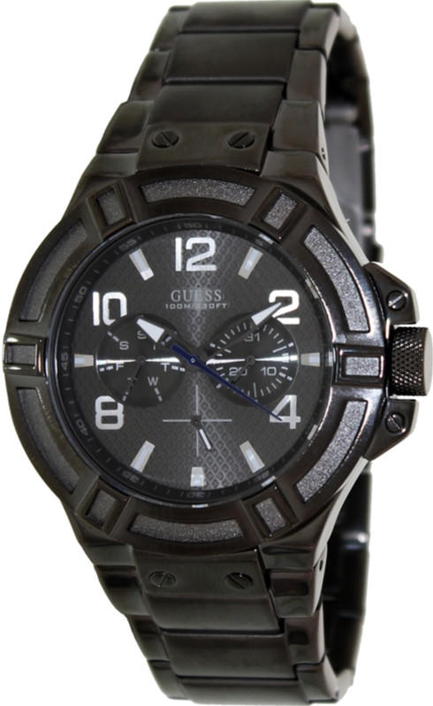 Guess Watches : U0218G1 Quartz Analog Day Date Grey Stainless Steel Men Watch