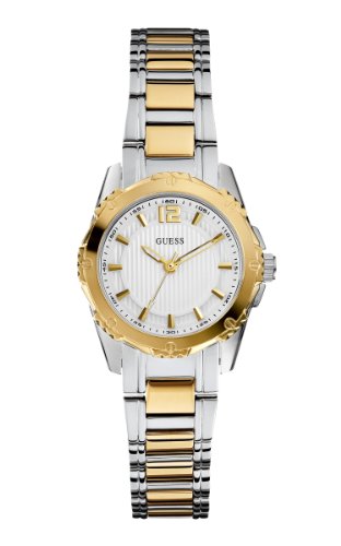 Guess Watches : U0234L3 Quartz White Dial Two Tone Stainless Steel Women Watch