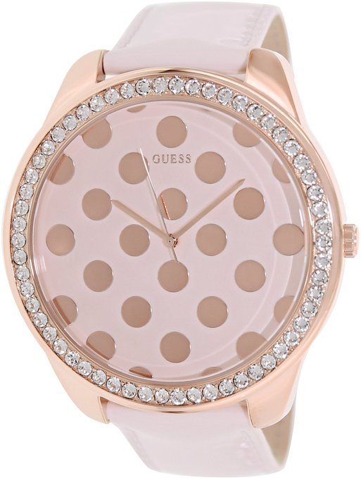 Guess Watches : U0258L3 Quartz Analog Pink Leather Women Watch