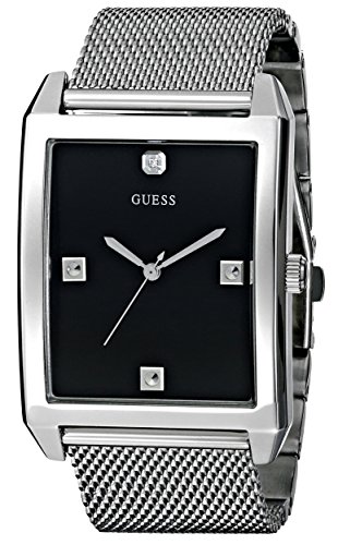 Guess Watches : U0279G1 Quartz Diamond Accented Stainless Steel Mesh Men Watch