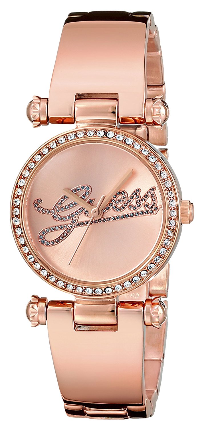 Guess Watches : U0287L3 Rose Gold Dial Metal Band Women Watch