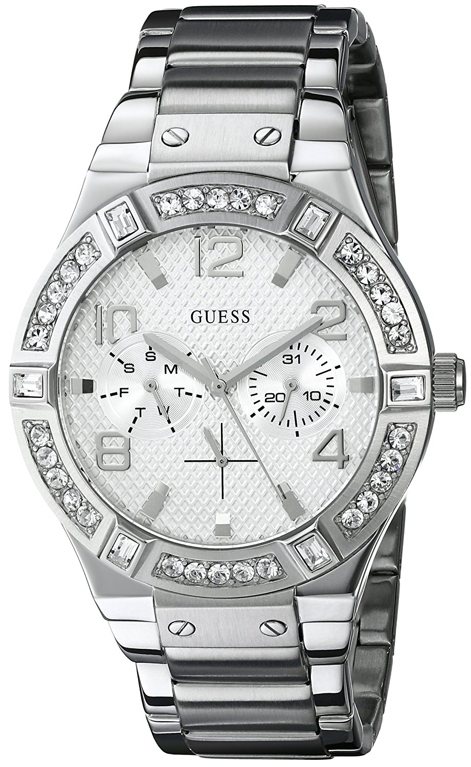 Guess Watches : U0290L1 White Dial Metal Band Women Watch