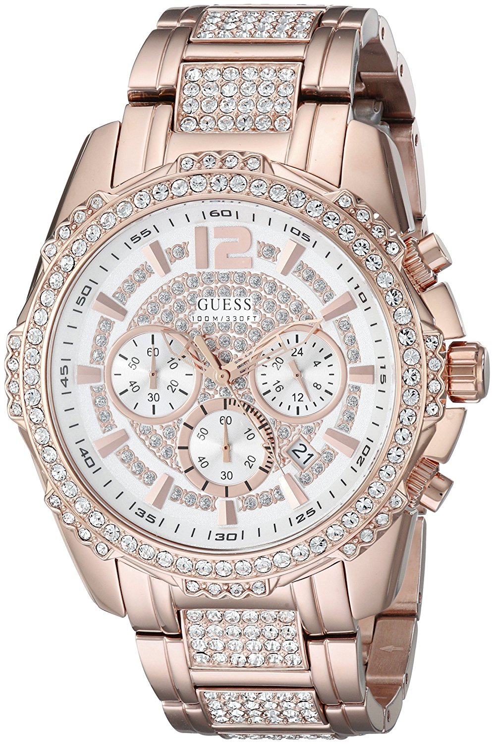 Guess Watches : U0291G2 Silver Dial Stainless Steel Band Men Watch