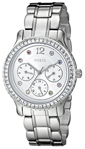 Guess Watches : U0305L1 Quartz Multifunction Dial Crystal Bezel Stainless Steel Women Watch