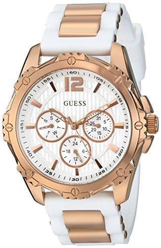 Guess Watches : U0325L6 Quartz Multifunction Dial White Silicone Women Watch