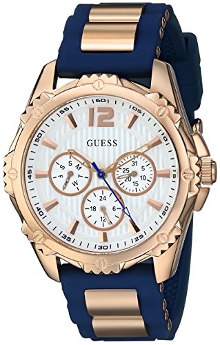 Guess Watches : U0325L8 Quartz Multifunction Dial Navy Blue Silicone Women Watch