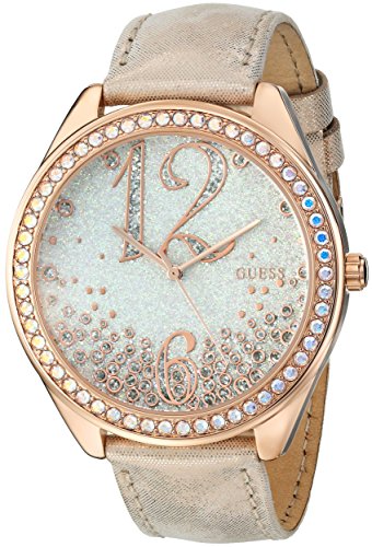 Guess Watches : U0337L3 Quartz Analog Crystallized Bezel Leather Women Watch