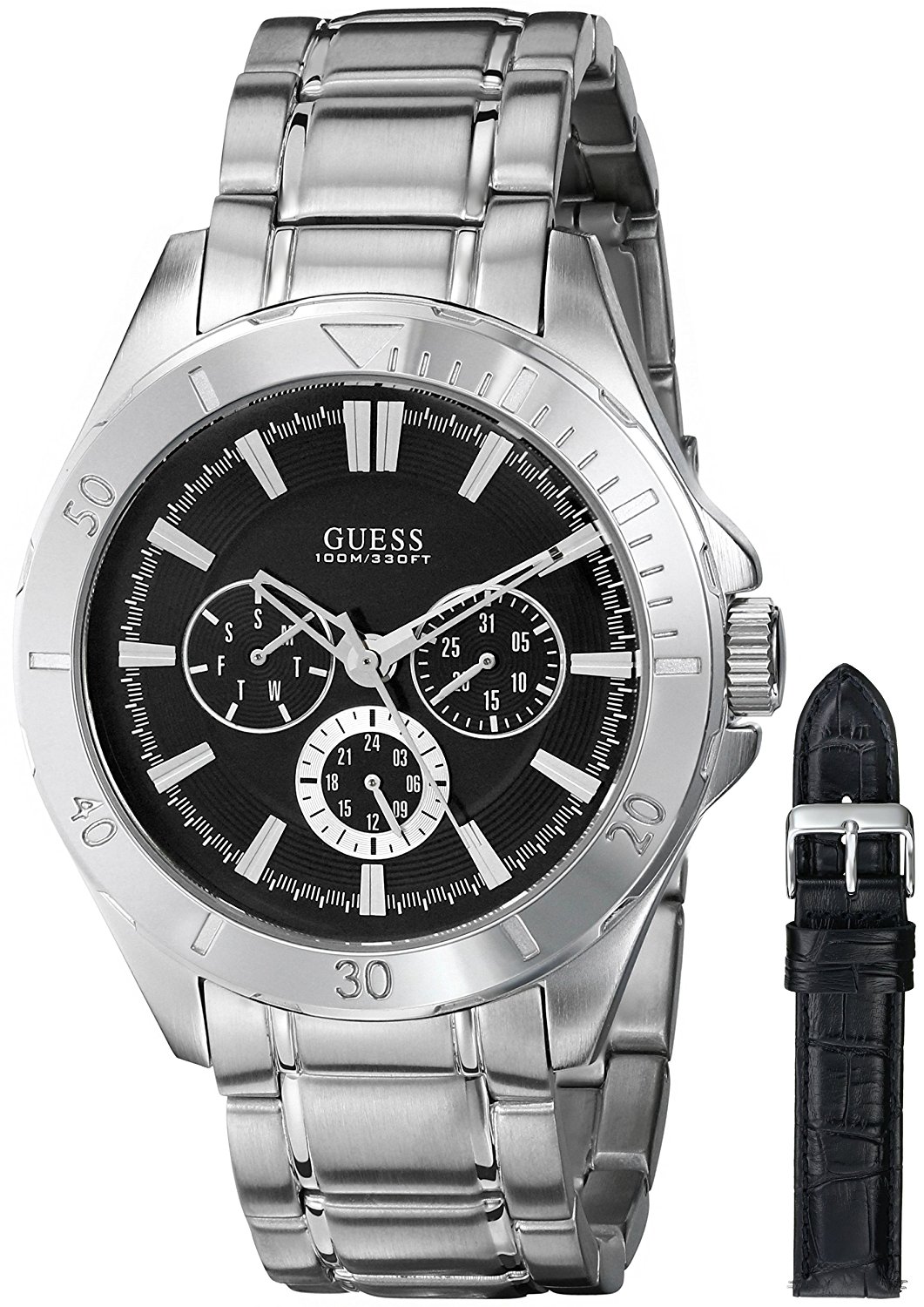 Guess Watches : U0361G1 Black Dial Metal Band Women Watch