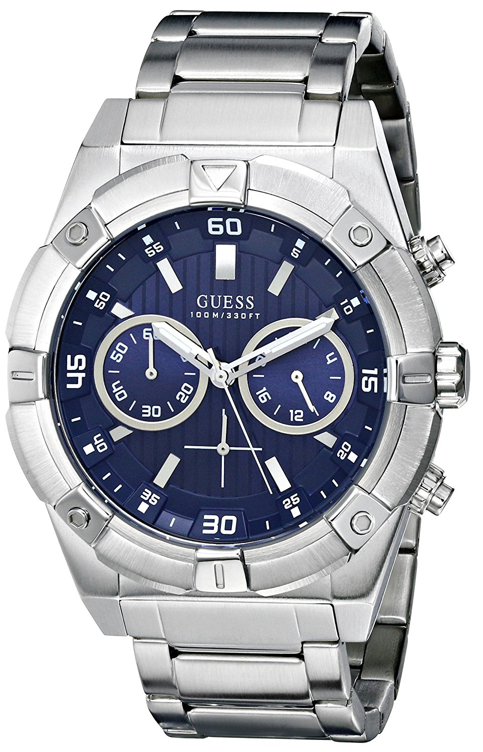 Guess Watches : U0377G2 Blue Dial Stainless Steel Band Men Watch