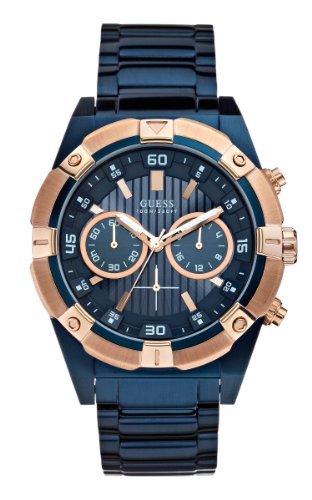 Guess Watches : U0377G4 Quartz Chronograph Blue Plated Stainless Steel Men Watch