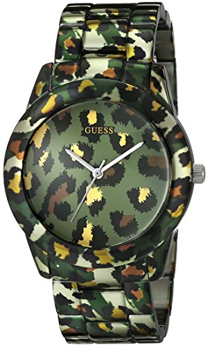 Guess Watches : U0425L2 Quartz Animal Print Green Stainless Steel Women Watch