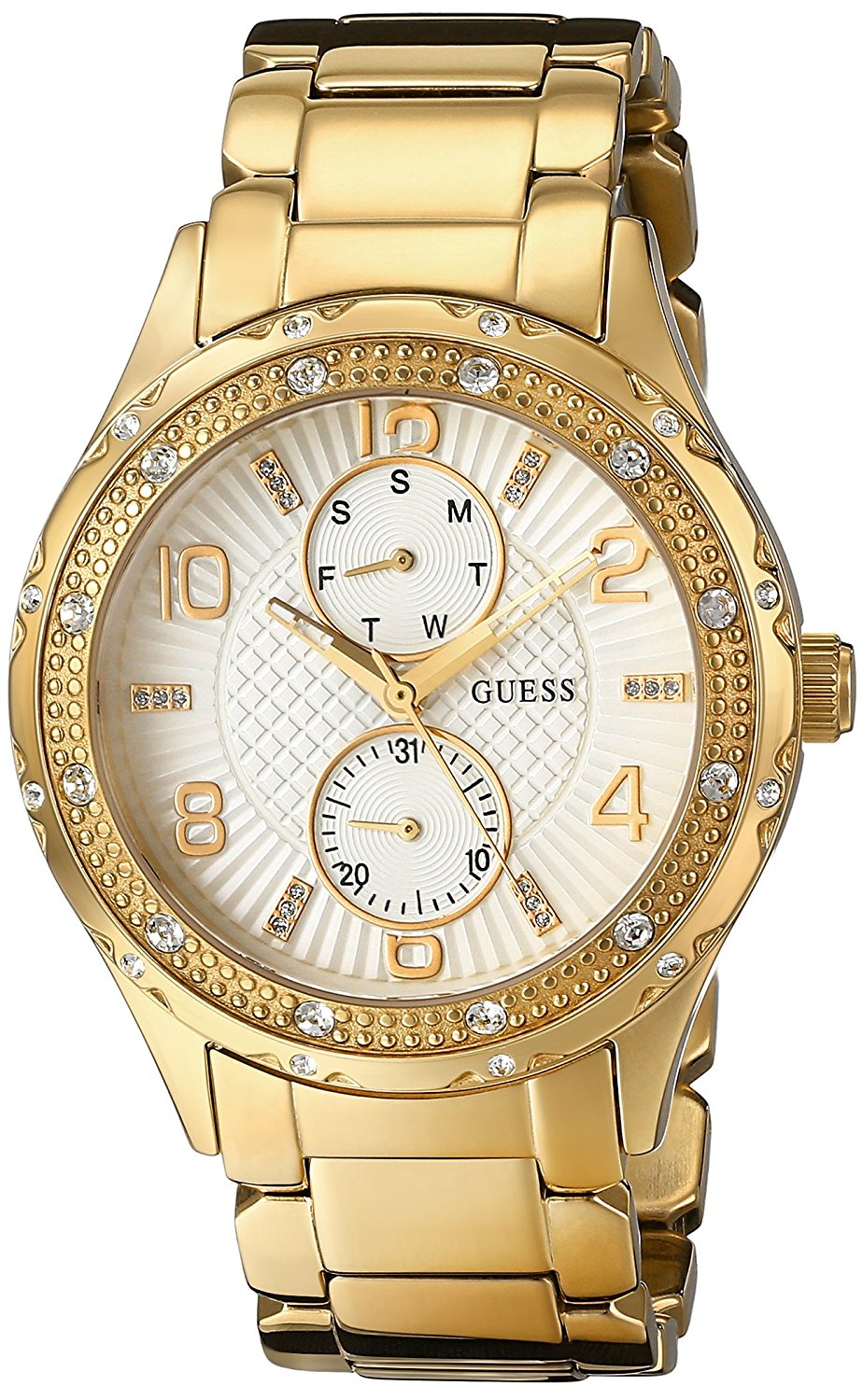 Guess Watches : U0442L2 White Dial Metal Band Women Watch